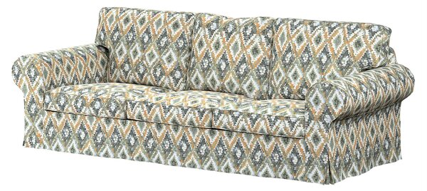 Potah na pohovku IKEA Ektorp 3-místná, nerozkládací barva modrá látka pletený vzor, vzorované