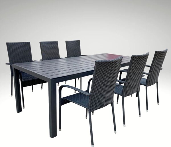 Vikio Zahradní set 205x90 pro 6 osob DT254 antracit