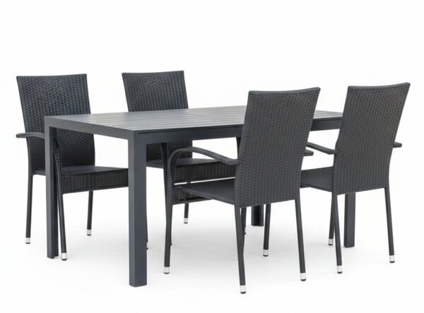 Vikio Zahradní ratanový set 150x90 pro 4 osoby DT255 antracit