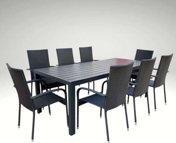 Vikio Zahradní set 205x90 pro 8 osob DT278 antracit