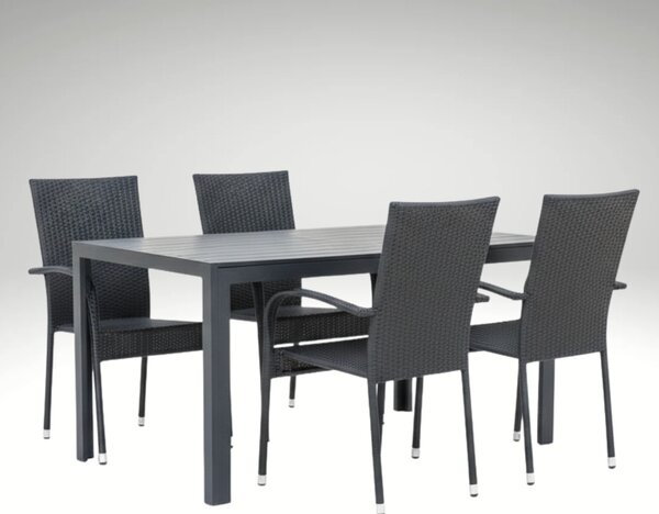 Vikio Zahradní ratanový set 150x90 pro 4 osoby DT255 antracit