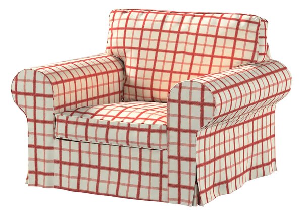 Potah na křeslo IKEA Ektorp barva červená látka vzorované