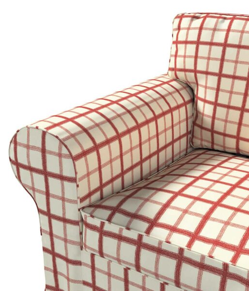 Potah na křeslo IKEA Ektorp barva červená látka vzorované