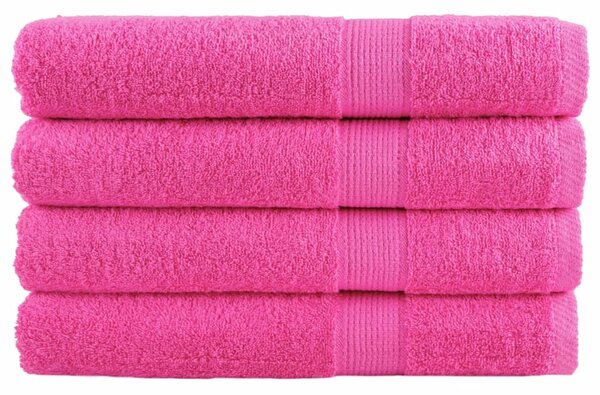 Premium ručníky SOLUND 4 ks růžové 80 x 200 cm 600 g/m² 137531