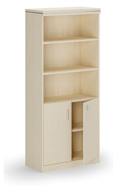 Kombinovaná kancelářská skříň ARRISTO LUX, 800 x 400 x 1836 mm, bříza