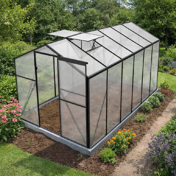 Skleník se základnou BestBerg BBGH-1206B / 7,05 m² / 371 × 190 × 194 cm / černá