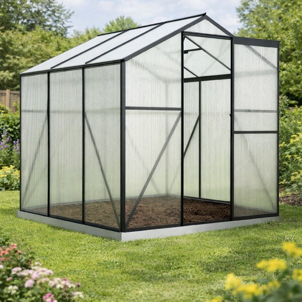 Skleník se základnou BestBerg BBGH-606B / 3,61 m² / 190 × 190 × 194 cm / černá