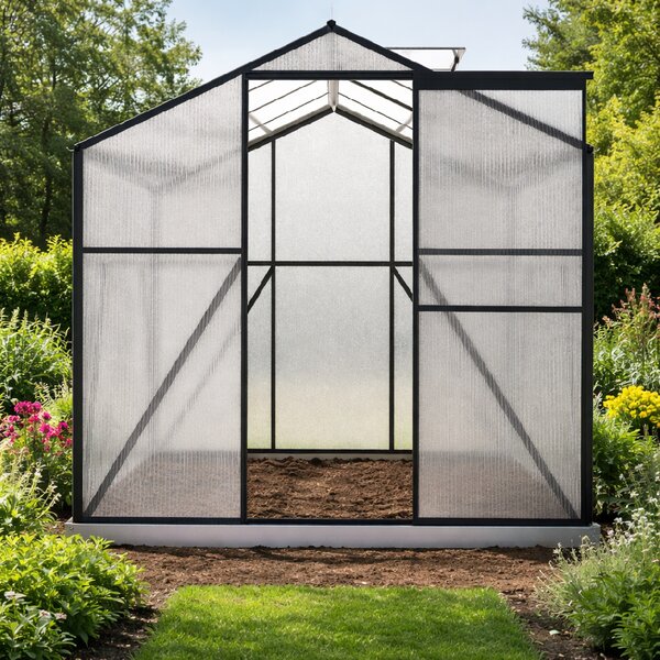 Skleník se základnou BestBerg BBGH-806B / 4,8 m² / 252 × 190 × 194 cm / černá