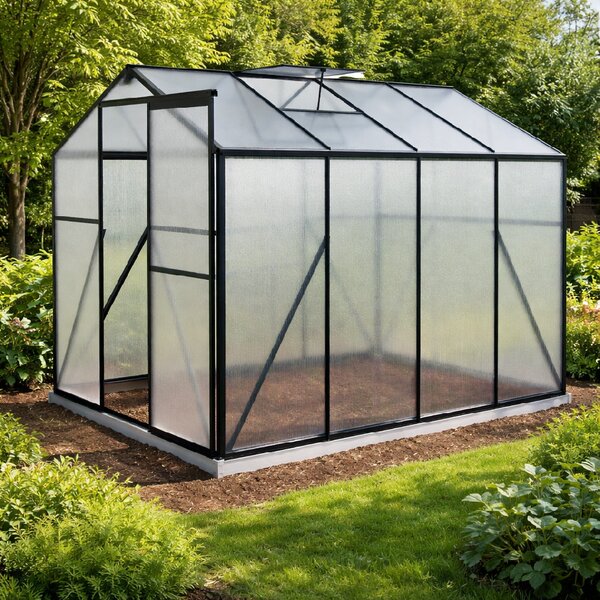 Skleník se základnou BestBerg BBGH-806B / 4,8 m² / 252 × 190 × 194 cm / černá