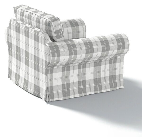 Potah na křeslo IKEA Ektorp barva šedá látka pletený vzor, vzorované