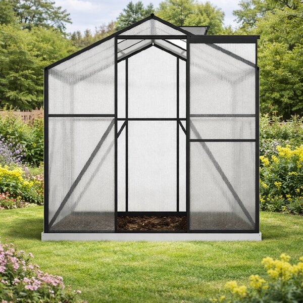 Skleník se základnou BestBerg BBGH-606B / 3,61 m² / 190 × 190 × 194 cm / černá
