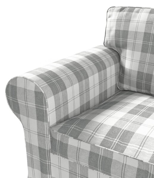 Potah na křeslo IKEA Ektorp barva šedá látka pletený vzor, vzorované