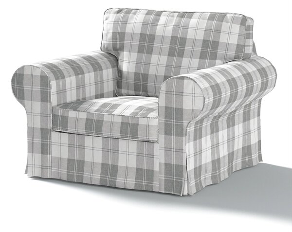Potah na křeslo IKEA Ektorp barva šedá látka pletený vzor, vzorované