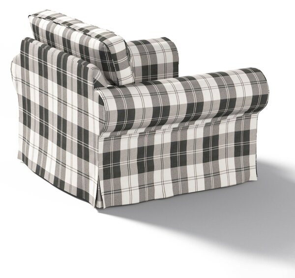 Potah na křeslo IKEA Ektorp barva černá látka pletený vzor, vzorované