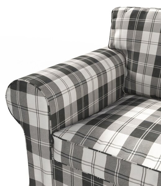 Potah na křeslo IKEA Ektorp barva černá látka pletený vzor, vzorované