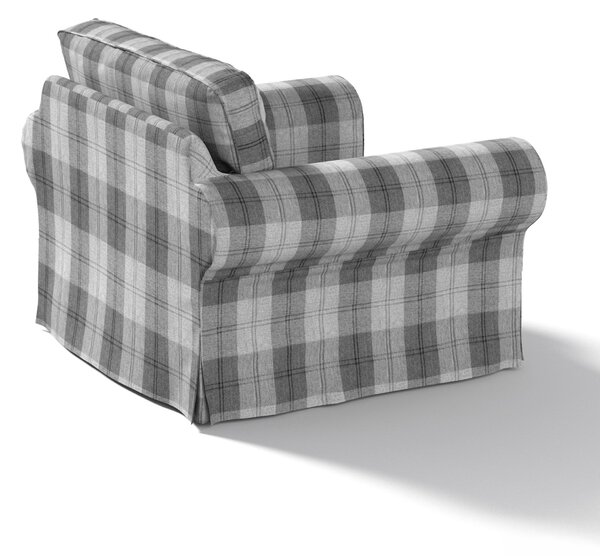 Potah na křeslo IKEA Ektorp barva šedá látka pletený vzor, vzorované