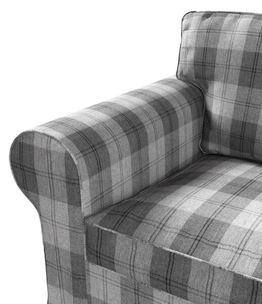 Potah na křeslo IKEA Ektorp barva šedá látka pletený vzor, vzorované