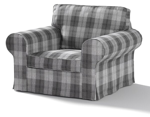 Potah na křeslo IKEA Ektorp barva šedá látka pletený vzor, vzorované