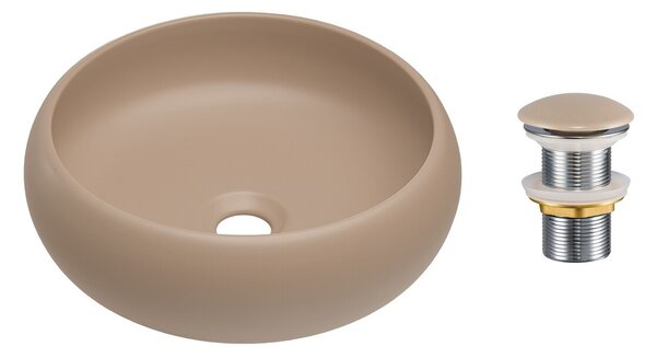 Comad Sada keramického umyvadla s výpustí WIKI 36 cm cappuccino