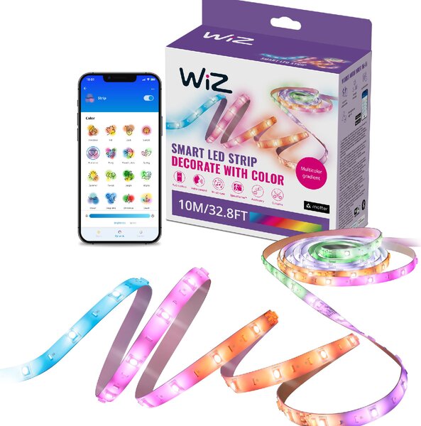 WiZ LED pásek 21W 2700-6500K RGBIC IP20 10m, stmívatelný