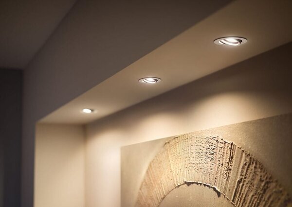 HUE WA Milliskin zápustné LED svítidlo 3xGU10 4,2W 400lm 2200-6500K 9cm kulaté IP20, bílé