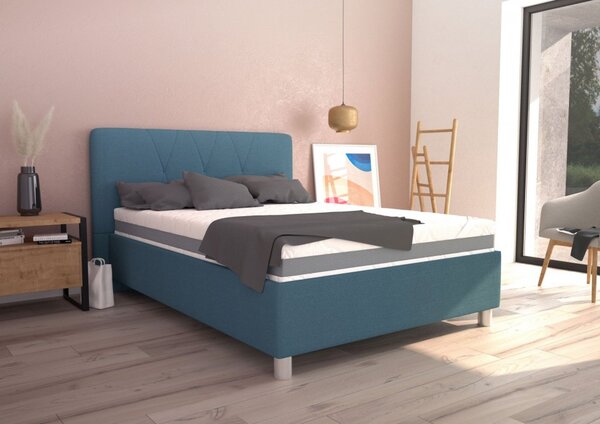 Blanář Stella postel vč. roštu 140 x 200 cm, modrá