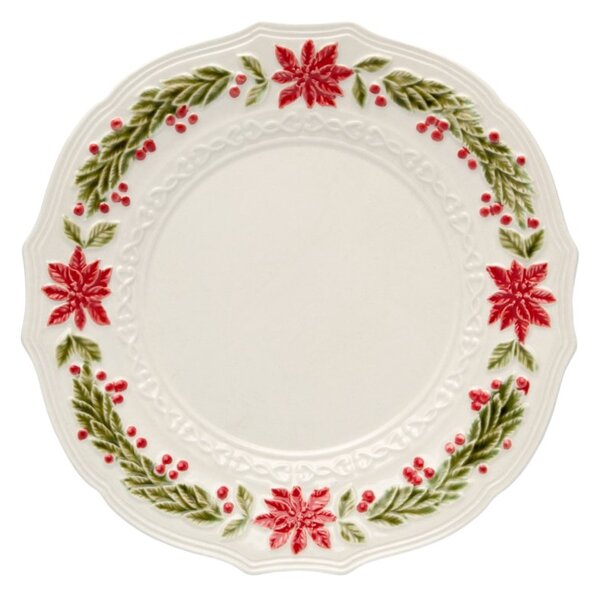 Kameninový vánoční mělký talíř Vánoční stromek 27 cm