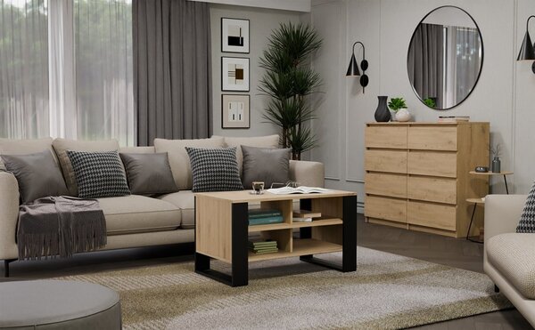 TP Living Konferenční stolek LAWA Modern 4P Slim II dub artisan/černý