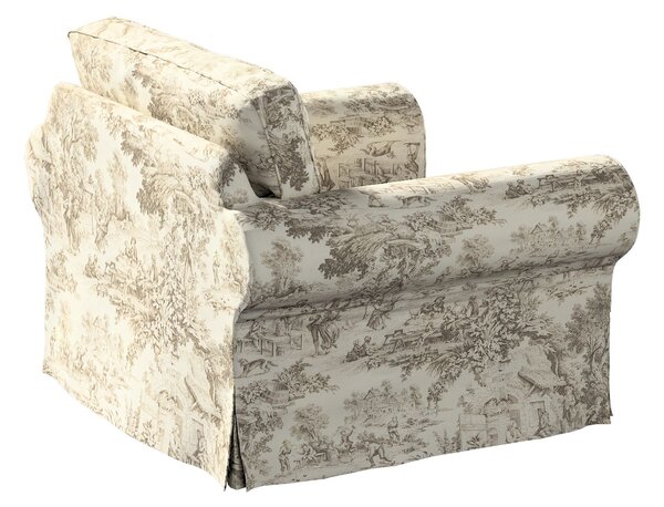 Potah na křeslo IKEA Ektorp barva hnědá látka vzorované