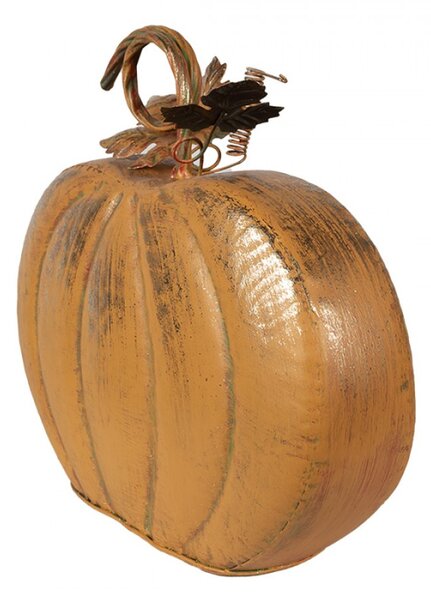 Kovová oranžová dekorace dýně Guust – 34x15x32 cm