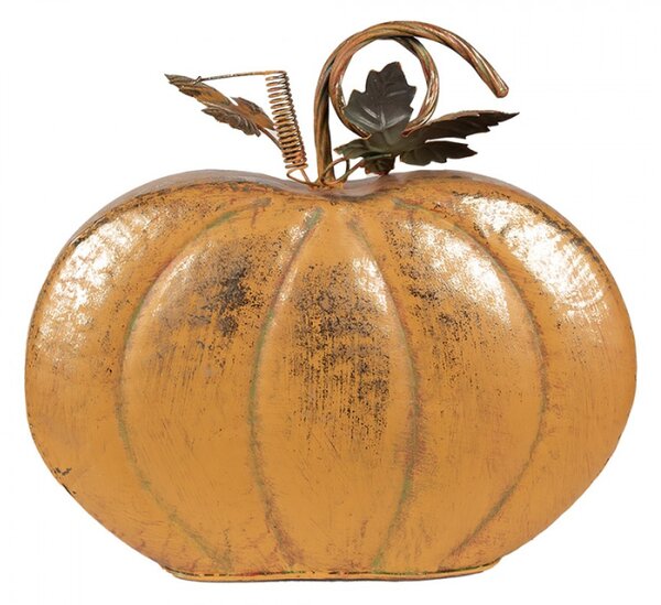 Kovová oranžová dekorace dýně Guust – 34x15x32 cm