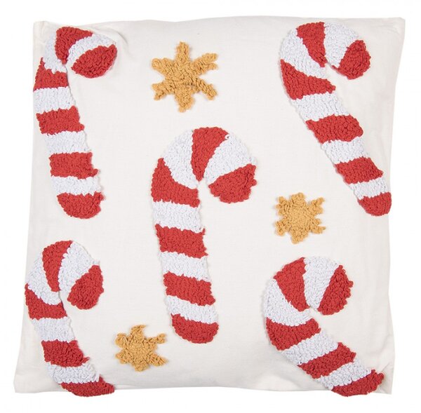 Červeno-bílý vánoční dekorační poštář s cukrovými hůlkami Candy Cane Plaas – 45x45x10 cm