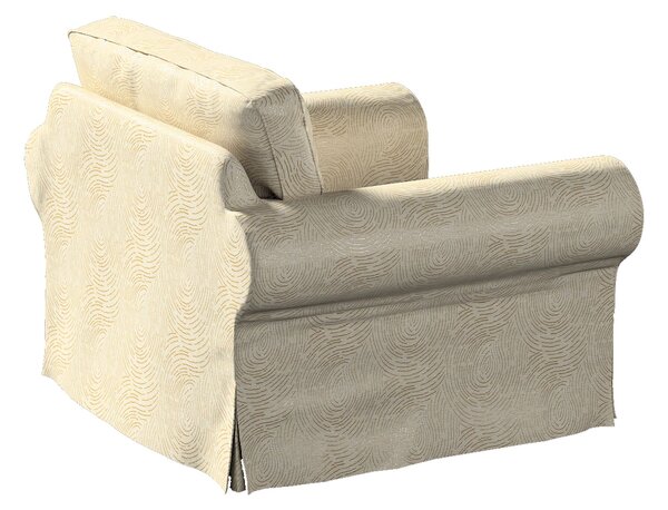 Potah na křeslo IKEA Ektorp barva béžová látka lesklé, pletený vzor, vzorované