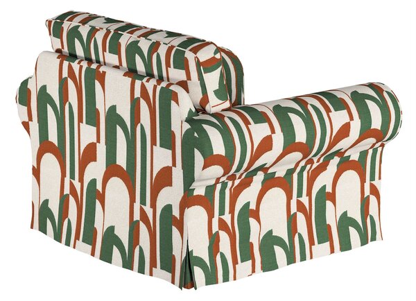 Potah na křeslo IKEA Ektorp barva zelená látka pletený vzor, vzorované