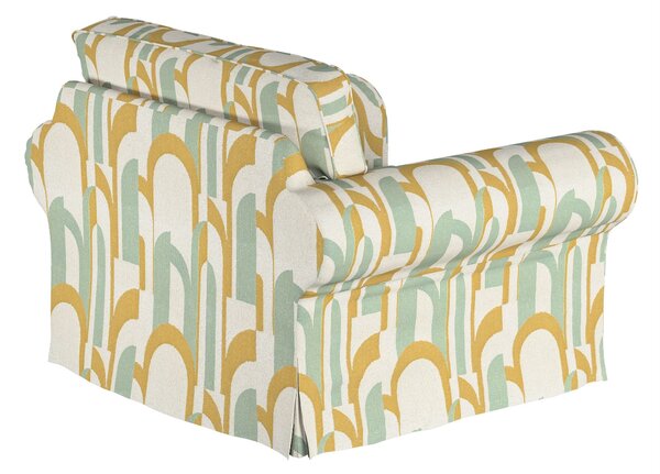 Potah na křeslo IKEA Ektorp barva zelená látka pletený vzor, vzorované