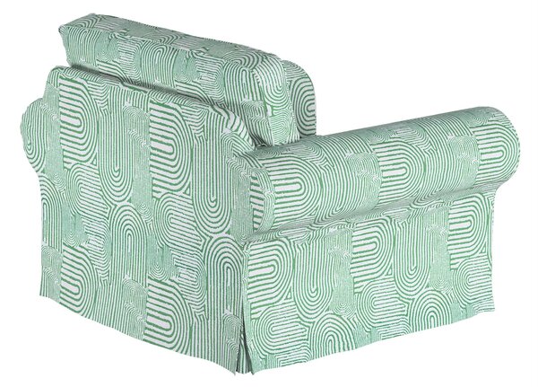 Potah na křeslo IKEA Ektorp barva zelená látka pletený vzor, vzorované