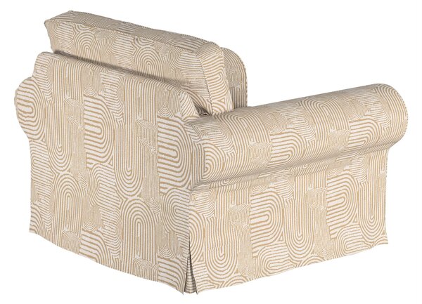 Potah na křeslo IKEA Ektorp barva béžová látka pletený vzor, vzorované