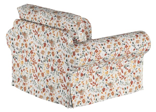 Potah na křeslo IKEA Ektorp barva oranžová látka pletený vzor, vzorované
