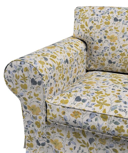 Potah na křeslo IKEA Ektorp barva žlutá látka pletený vzor, vzorované
