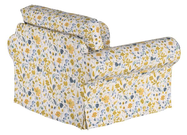 Potah na křeslo IKEA Ektorp barva žlutá látka pletený vzor, vzorované