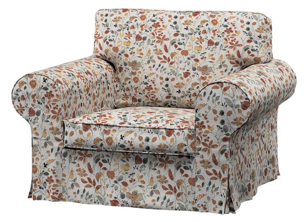 Potah na křeslo IKEA Ektorp barva oranžová látka pletený vzor, vzorované