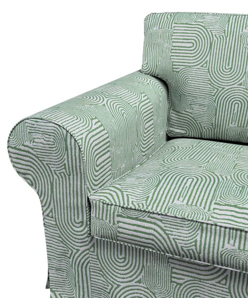 Potah na křeslo IKEA Ektorp barva zelená látka pletený vzor, vzorované