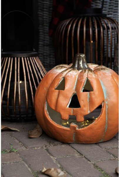 Rozesmátá dekorace dýně na halloween Jack o Lantern – 36x33x32 cm