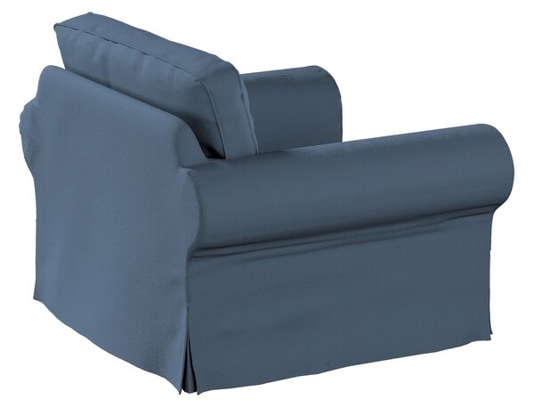 Potah na křeslo IKEA Ektorp barva modrá látka pletený vzor