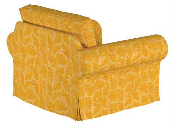 Potah na křeslo IKEA Ektorp barva žlutá látka pletený vzor, vzorované