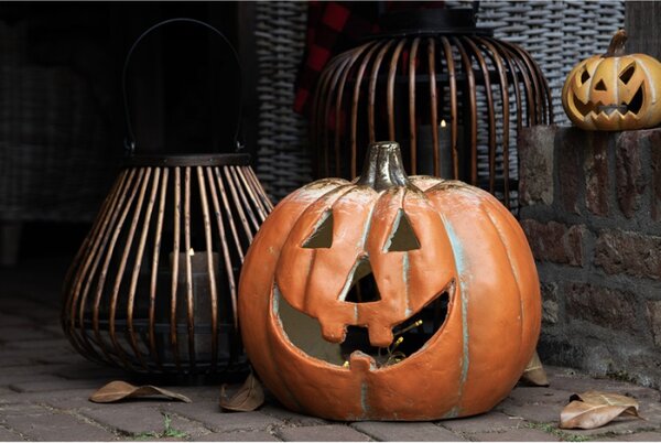 Rozesmátá dekorace dýně na halloween Jack o Lantern – 36x33x32 cm