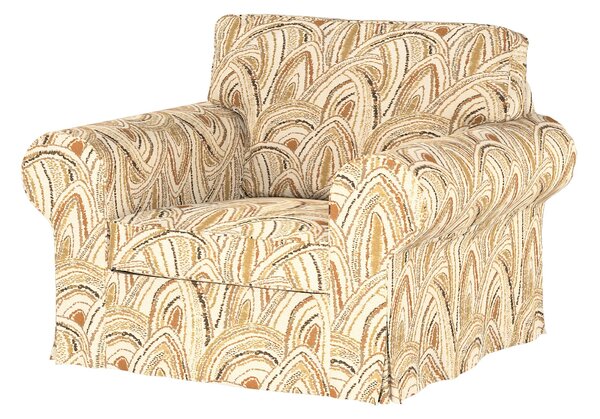 Potah na křeslo IKEA Ektorp barva béžová látka pletený vzor, vzorované