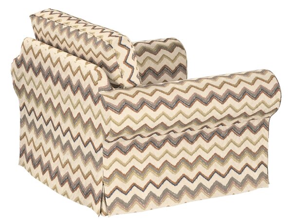 Potah na křeslo IKEA Ektorp barva béžová látka pletený vzor, vzorované