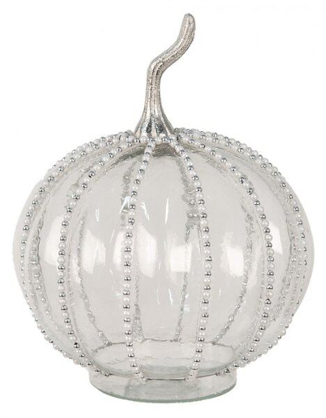 Elegantní skleněná dekorace dýně s perličkami Louise M – 15x19 cm