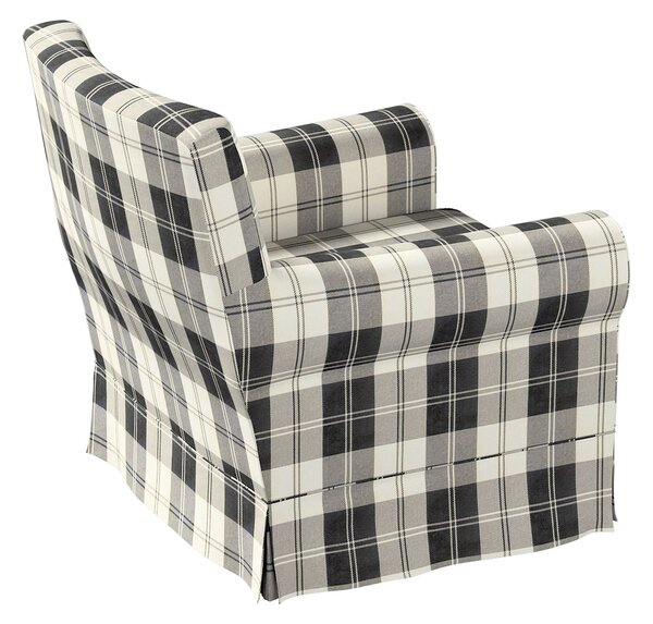 Potah na křeslo IKEA Ektorp Jennylund barva černá látka pletený vzor, vzorované